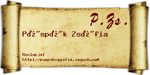 Püspök Zsófia névjegykártya